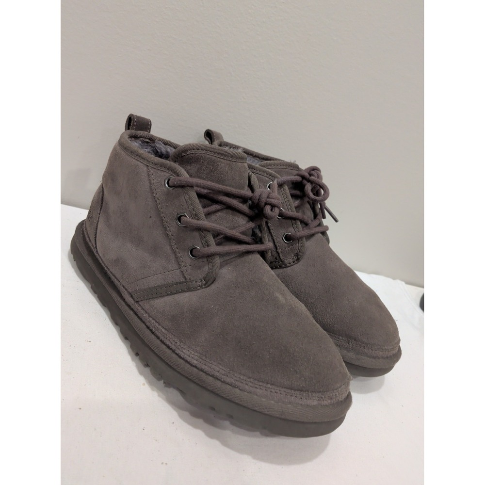 UGG Neumel Lace Up Boots Charcoal Grey Suede 3236 Big Kid 6 Women 8